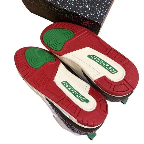 Jordan Spizike Low White Red Green Mens 11.5 OG Box Elephant Print